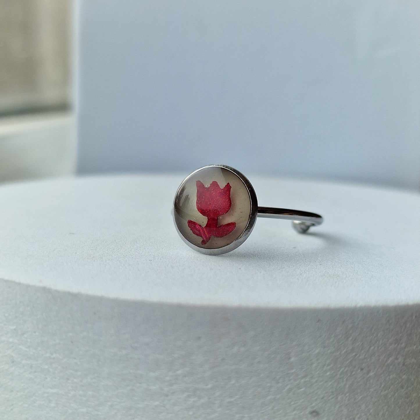 Glow in the Dark Rose Ring - Minimalist Style Stainless Steel