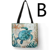 Eco friendly bag with beach design Cotton And Linen Shopping Bag