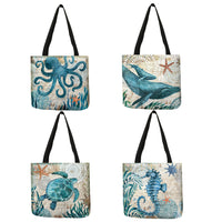 Eco friendly bag with beach design Cotton And Linen Shopping Bag