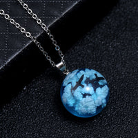 Creative Handmade Jewelry With Luminous Blue Sky White Clouds Birds