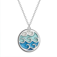 Fashionable Wave Sea Pendant Simple Trendy Stainless Steel Necklace