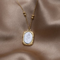 Fragile Love Rose Necklace Gold Color