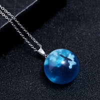 Creative Handmade Jewelry With Luminous Blue Sky White Clouds Birds