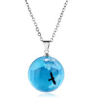 Creative Handmade Jewelry With Luminous Blue Sky White Clouds Birds