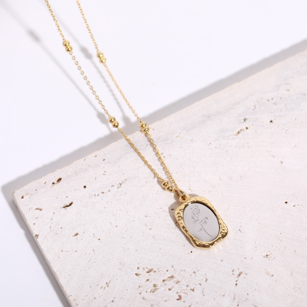 fragile love rose necklace - gold