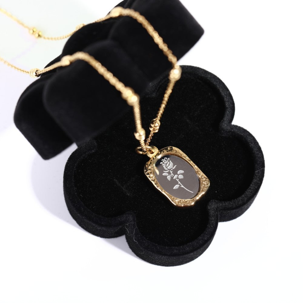 fragile love rose necklace - gold